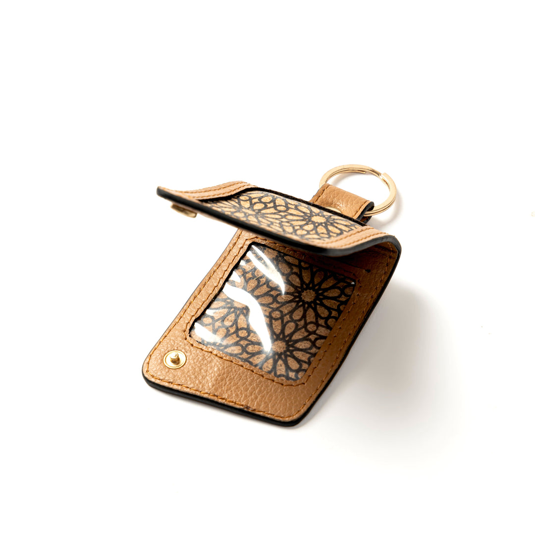 Green Hermitage Handcrafted Vegan Leather Key Chain - Caramel