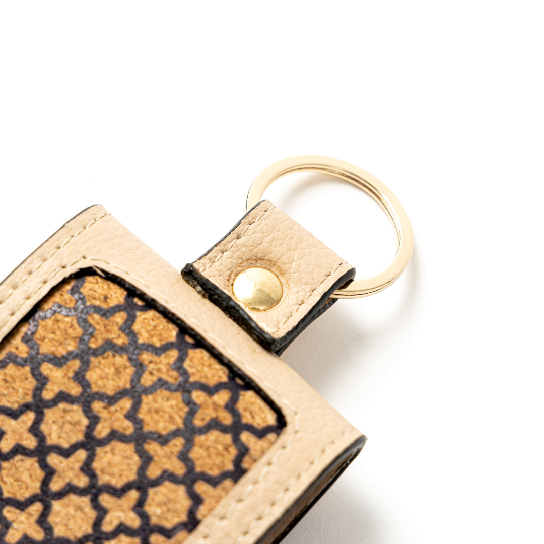 Green Hermitage Handcrafted Vegan Leather Key Chain - Almond