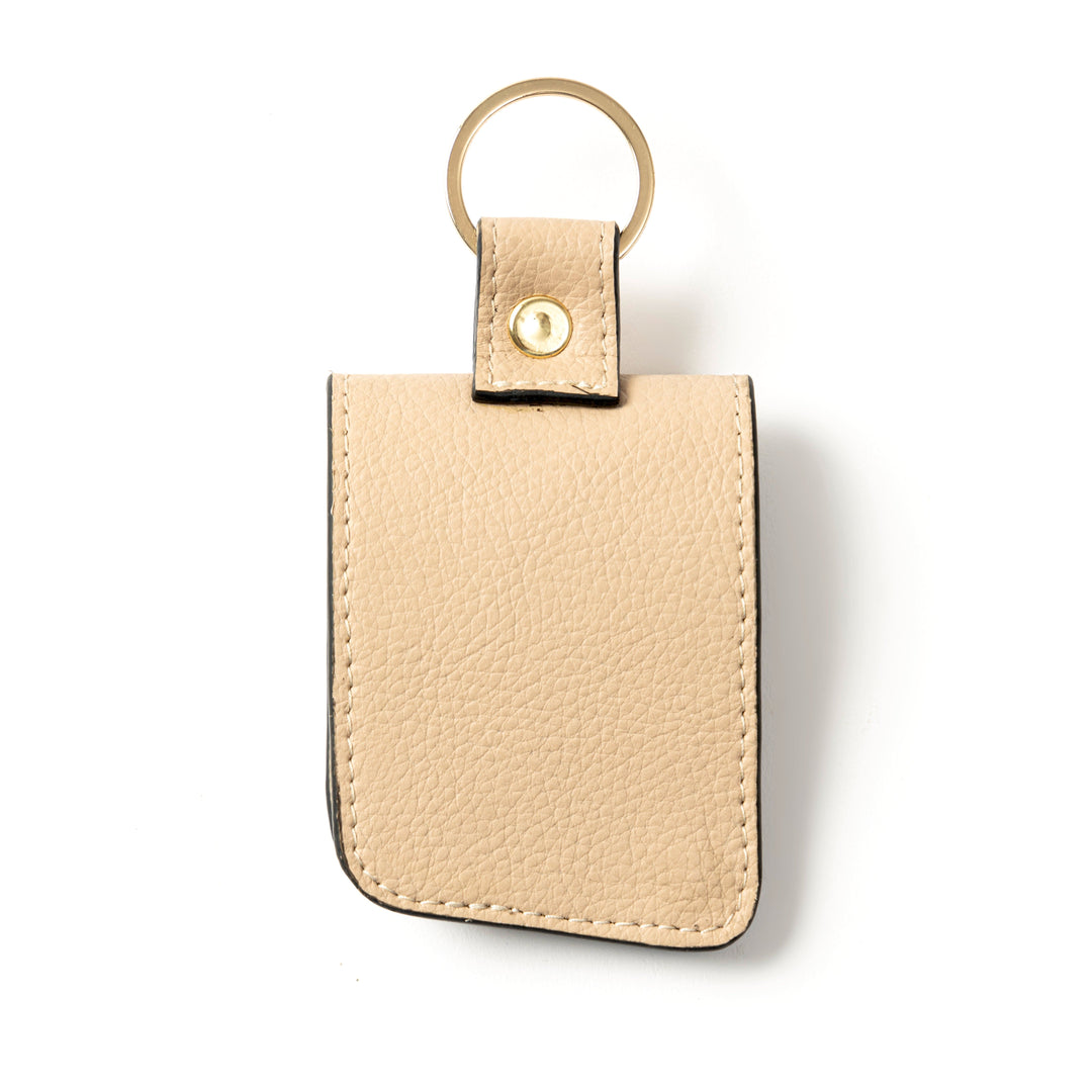 Green Hermitage Handcrafted Vegan Leather Key Chain - Almond
