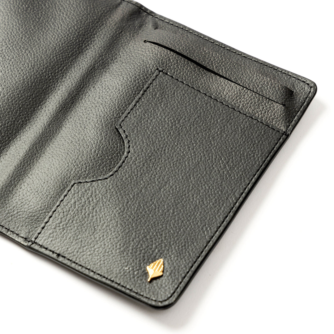 Green Hermitage Sustainable Vegan Leather Passport Holder - Black