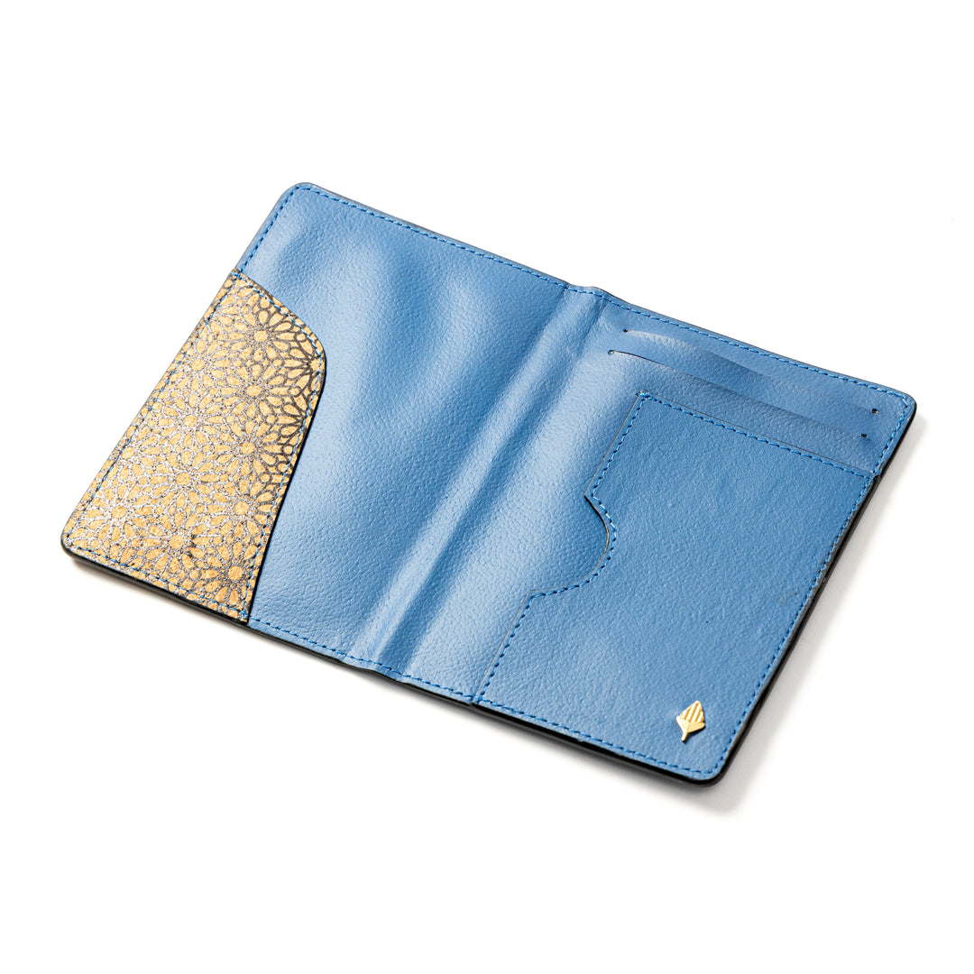 Green Hermitage Sustainable Vegan Leather Passport Holder - Blue