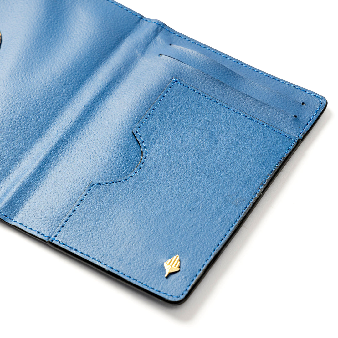 Green Hermitage Sustainable Vegan Leather Passport Holder - Blue