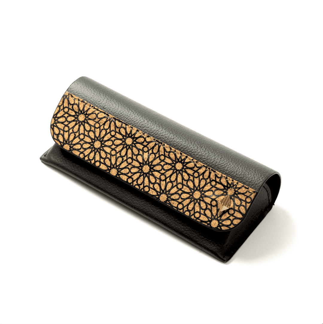 Green Hermitage Handcrafted, Vegan Leather Eyewear Case - Black