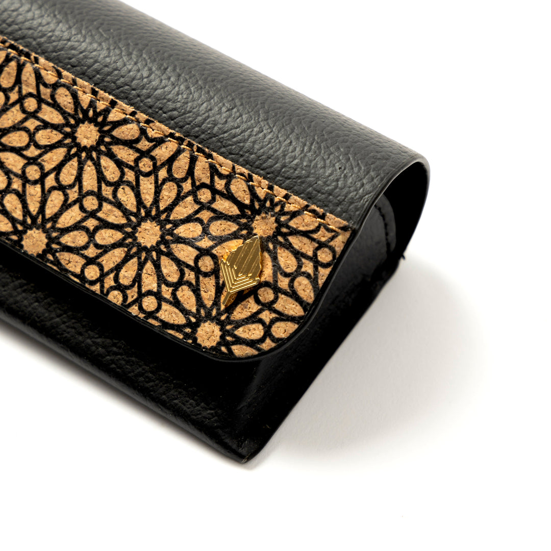 Green Hermitage Handcrafted, Vegan Leather Eyewear Case - Black