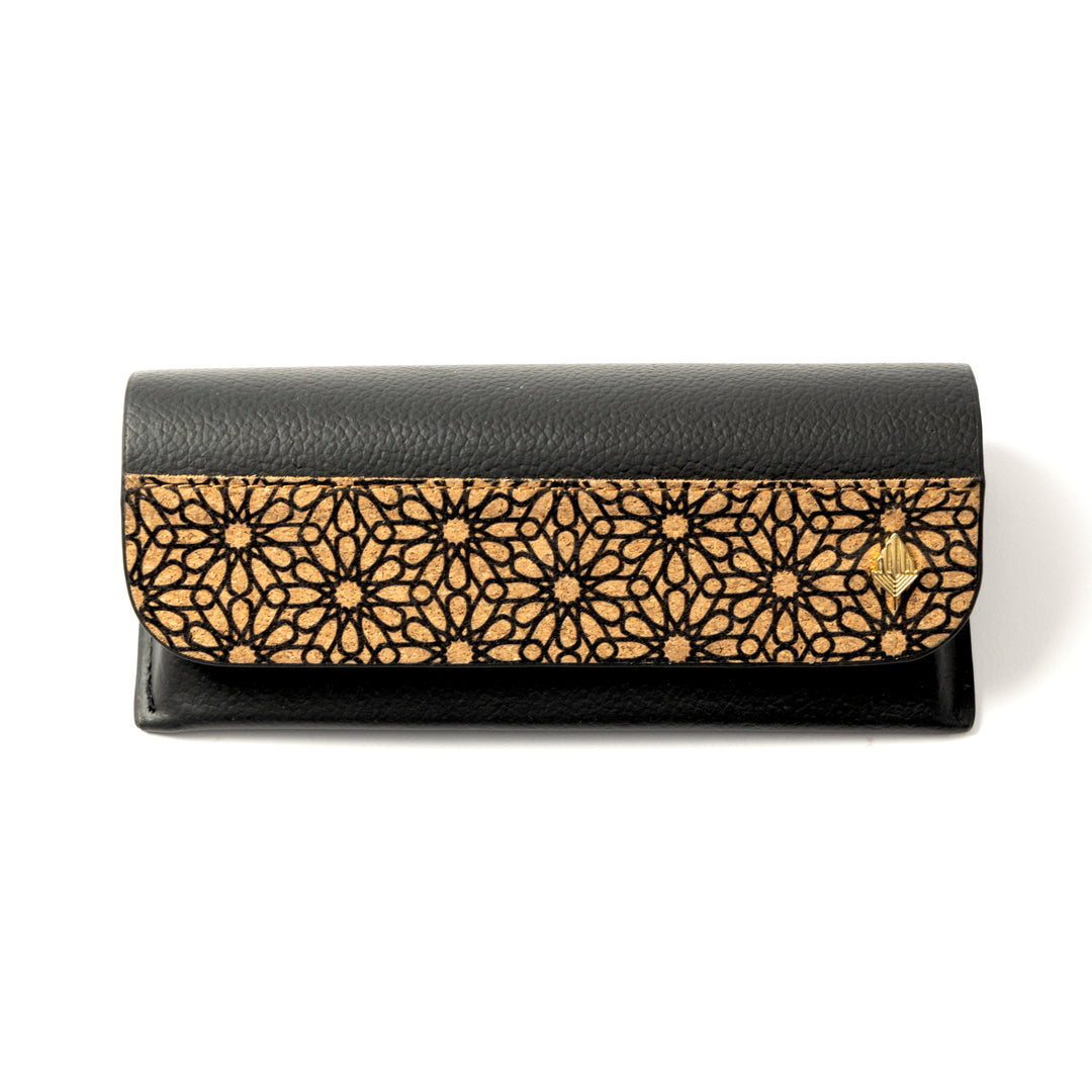 Green Hermitage Handcrafted, Vegan Leather Eyewear Case - Black