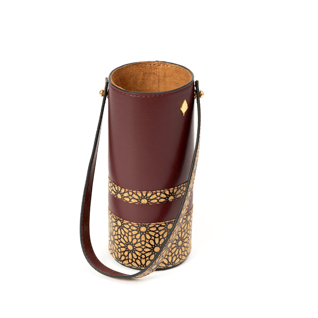 Green Hermitage Rosa Wine Bottle Holder - Maroon