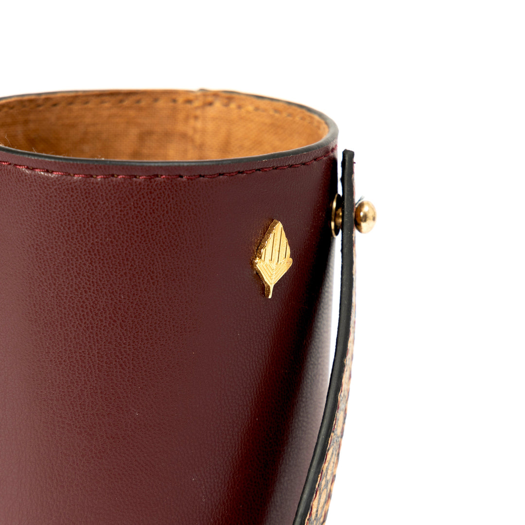 Green Hermitage Rosa Wine Bottle Holder - Maroon