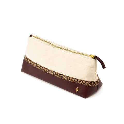 Green Hermitage Travel Utility Kit - Off white, Cork & Maroon