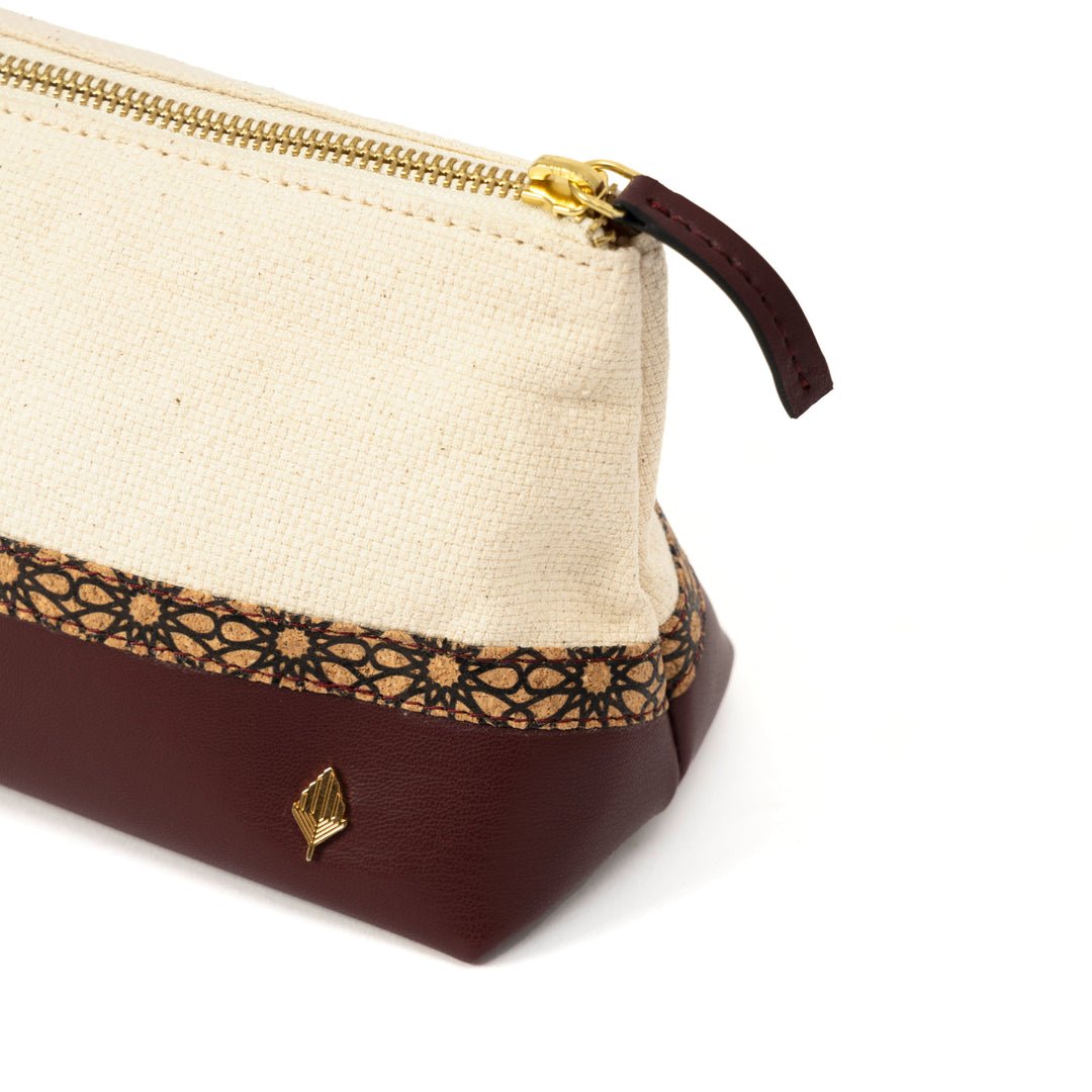 Green Hermitage Travel Utility Kit - Off white, Cork & Maroon