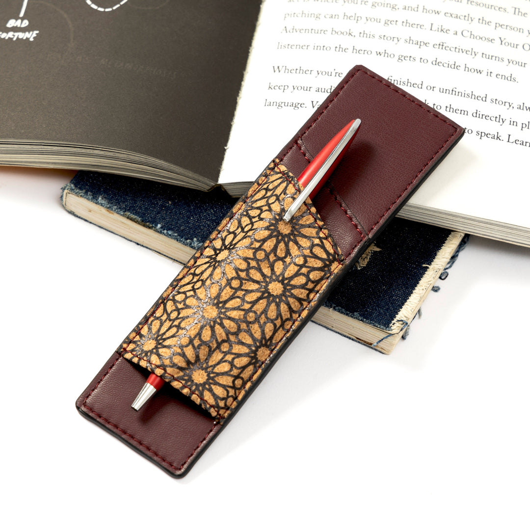 Green Hermitage Handcrafted, Vegan Leather Pen Holder - Maroon