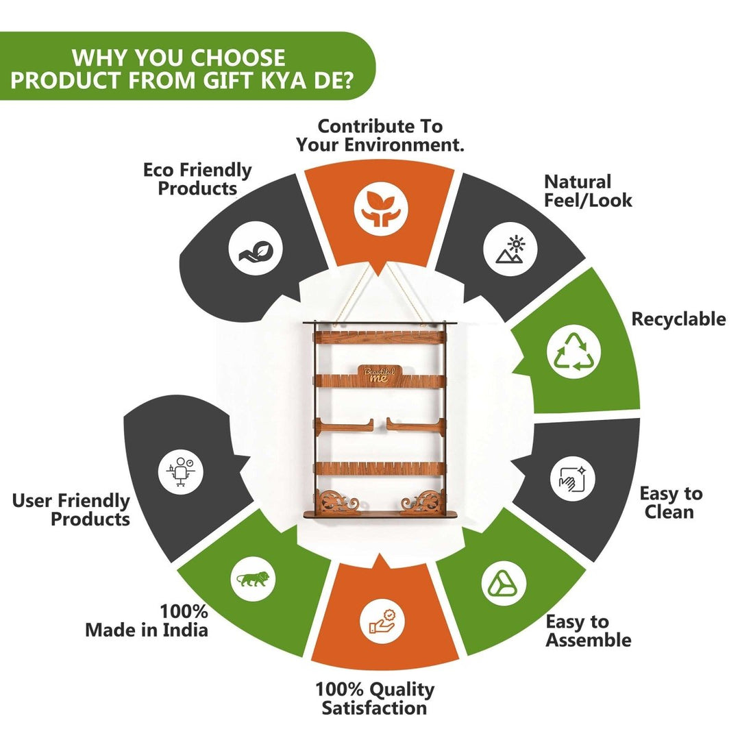 Gift Kya De Elegant Jewelry Stand Organizer for Women | Jewelry Holder for Necklaces, Bracelets, Earrings and Bangles (DIY)