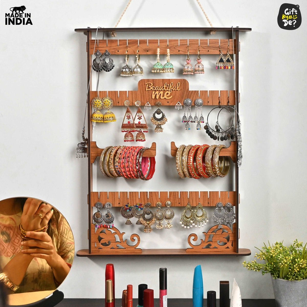 Gift Kya De Elegant Jewelry Stand Organizer for Women | Jewelry Holder for Necklaces, Bracelets, Earrings and Bangles (DIY)
