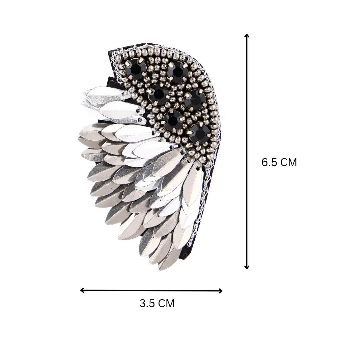 Elegant Angel Wing Earrings – Sterling Silver with Cluster Earrings/Hand Beaded