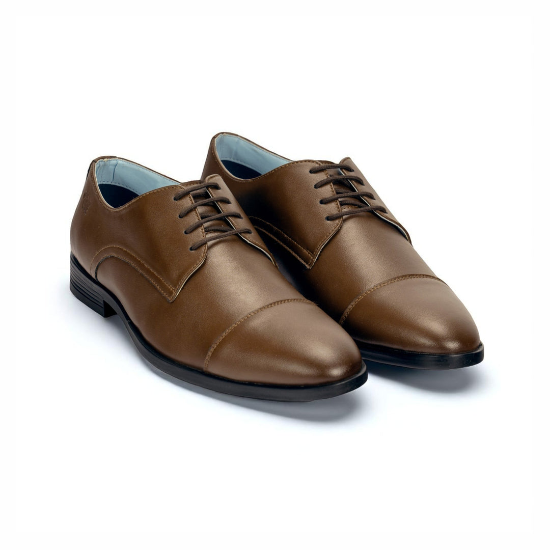 Nine 2 Fine Tan Cap-Toe Derby Shoes