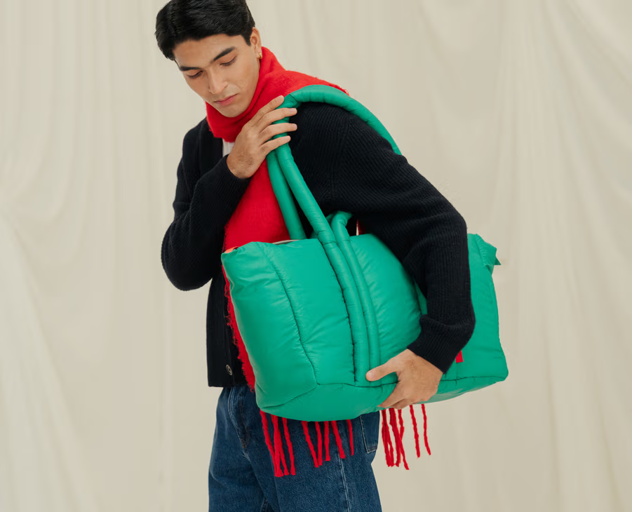 Puft Oversized Tote(Blue,Brown,,Candy Cane,Colourblock,Evergreen)