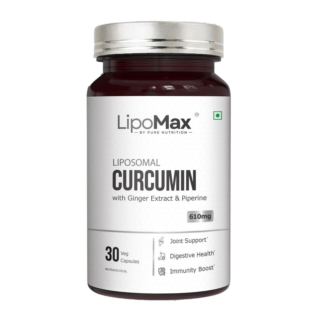 LipoMax Liposomal Curcumin 610mg with Ginger Extract & Piperine