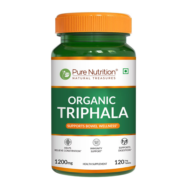Organic Triphala Supplement - 120 Vegetarian Tablets | Supports Digestion and Boosts Immunity