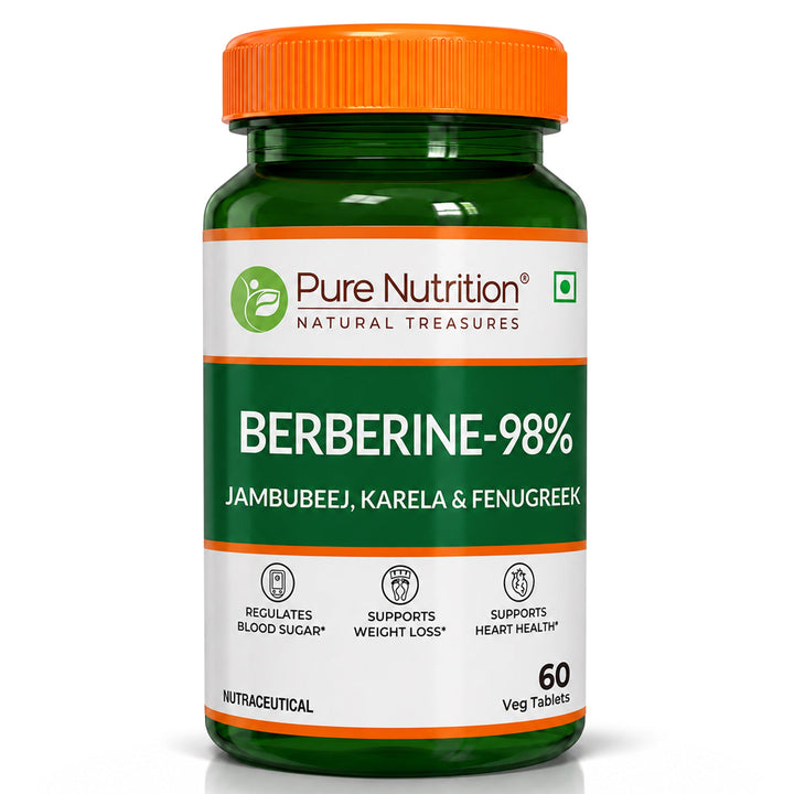 Pure Nutrition Berberine 98% | Herbal Supplement | 60 Vegetarian Tablets