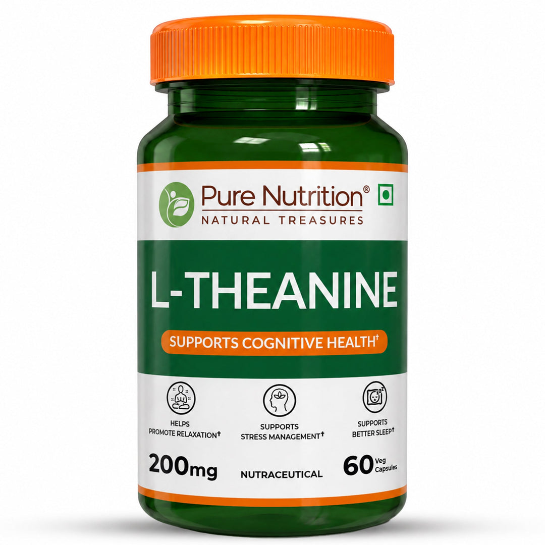 L-Theanine Capsules 200mg – Calm Focus, Stress Relief & Relaxation | 60 Capsules