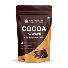 Cocoa Powder 50g | Unsweetened & Alkalized Cocoa Powder | Rich Chocolate Flavor for Baking, Beverages & Desserts