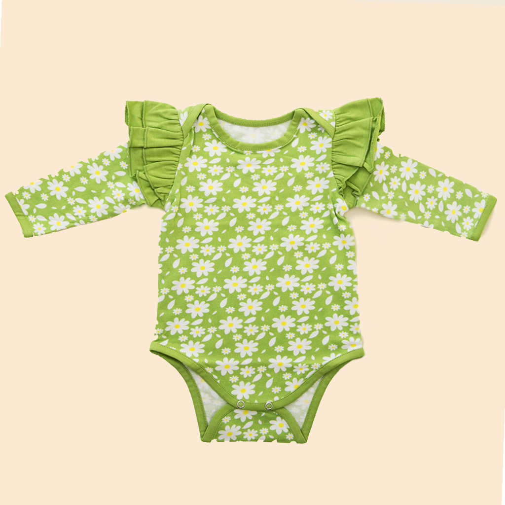 Ola! Otter Ruffle Full Sleeve Bodysuit