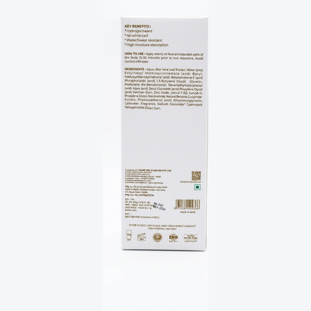 Vegan Hydrogel Sunscreen with SPF 50+ | UVA/UVB Protection | Blue Light Protection | PA+++