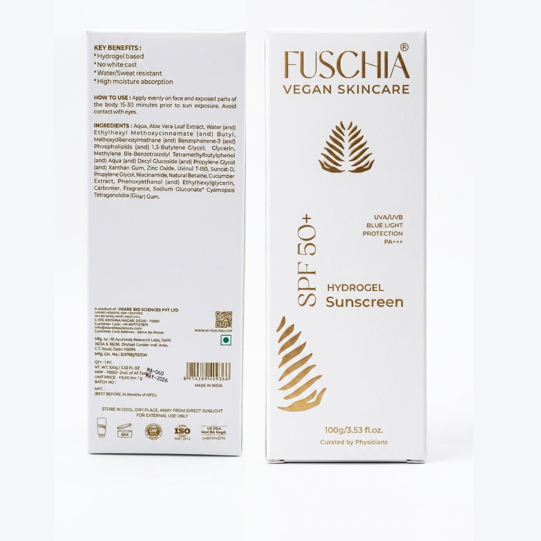 Vegan Hydrogel Sunscreen with SPF 50+ | UVA/UVB Protection | Blue Light Protection | PA+++