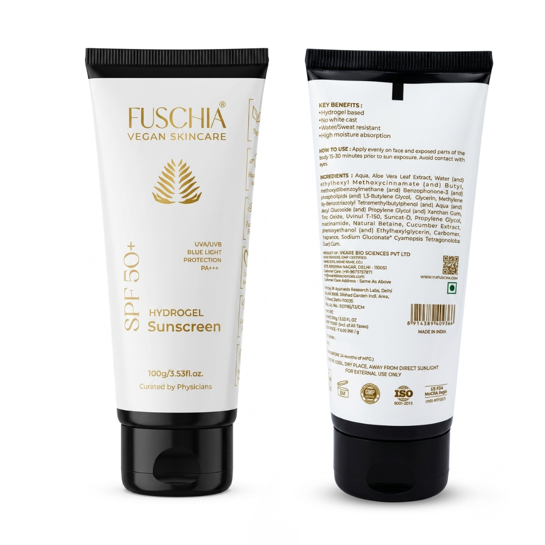 Vegan Hydrogel Sunscreen with SPF 50+ | UVA/UVB Protection | Blue Light Protection | PA+++
