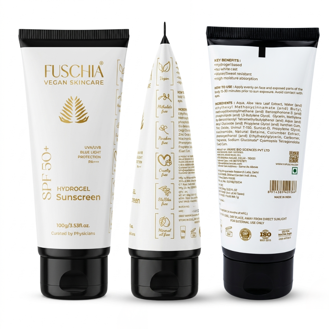 Vegan Hydrogel Sunscreen with SPF 50+ | UVA/UVB Protection | Blue Light Protection | PA+++