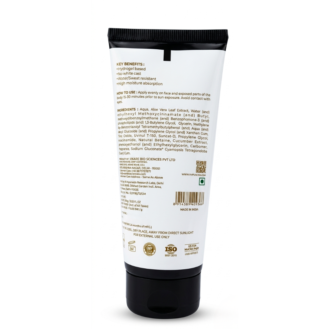 Vegan Hydrogel Sunscreen with SPF 50+ | UVA/UVB Protection | Blue Light Protection | PA+++