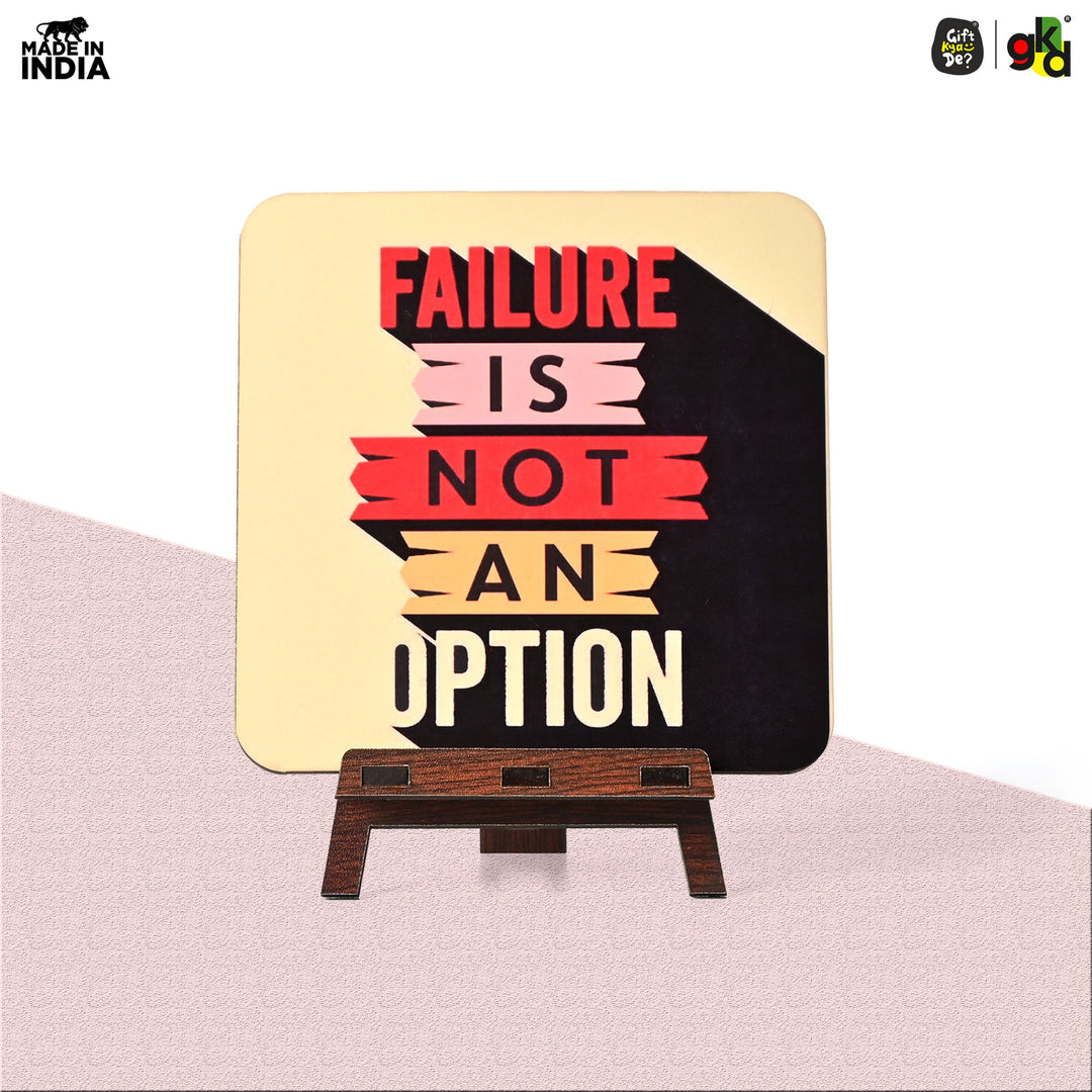 Motivational Table Top Frame for Desk | Inspirational Quotes for Office, Study, Home Decor | 6 Variants | Wooden Frame with Stand