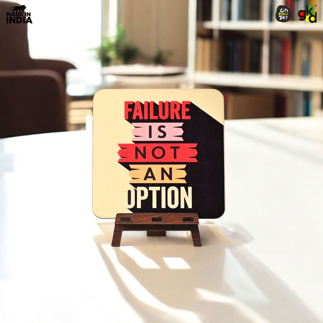 Motivational Table Top Frame for Desk | Inspirational Quotes for Office, Study, Home Decor | 6 Variants | Wooden Frame with Stand