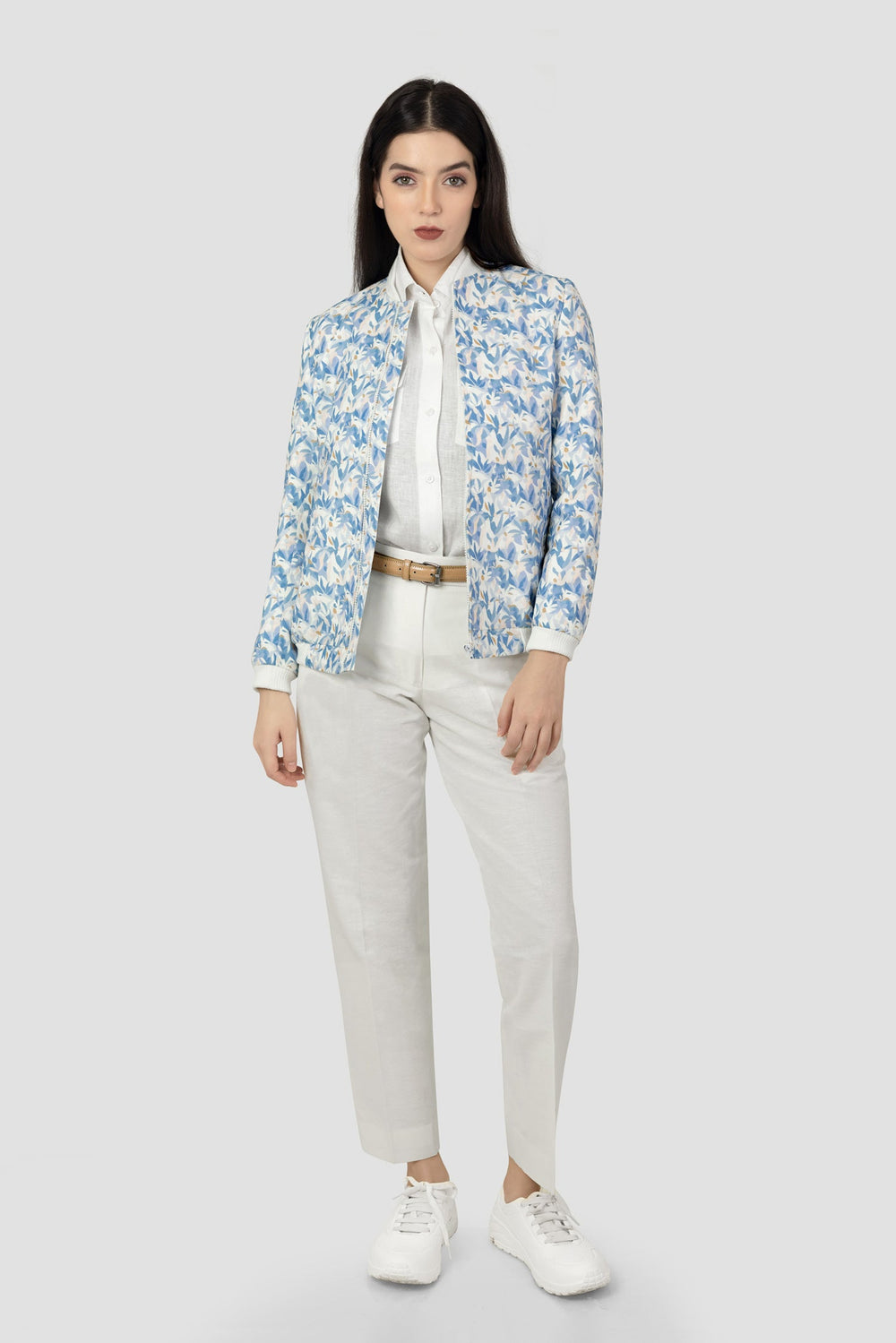 Adam Leaves Feba- Women's Linen Bomber jacket