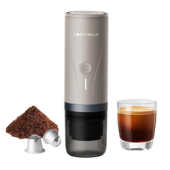 Caramelly Fikapresso Pro Portable Espresso Maker | Self Heating | Coffee Machine Compatible with Nespresso Coffee Pods & Grounds | Electric Mini Coffee Maker | Perfect for Travel, Outdoors, Home or Office