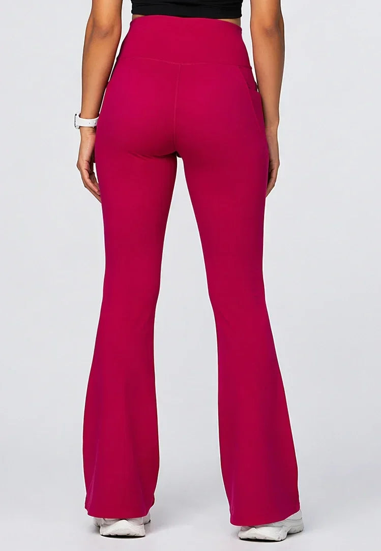 Women Bamboo Fabric Bell Bottom Yoga Pants | High Waist Bootcut Stretch Gym & Lounge Wear
