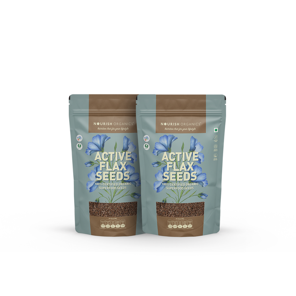 NOURISH ORGANICS Active Flax Seeds (Pack of 2)