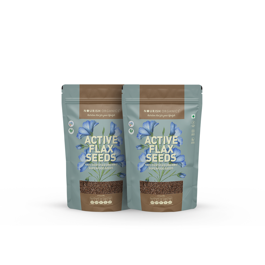 NOURISH ORGANICS Active Flax Seeds (Pack of 2)