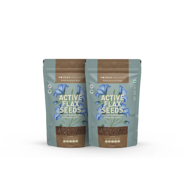 NOURISH ORGANICS Active Flax Seeds (Pack of 2)