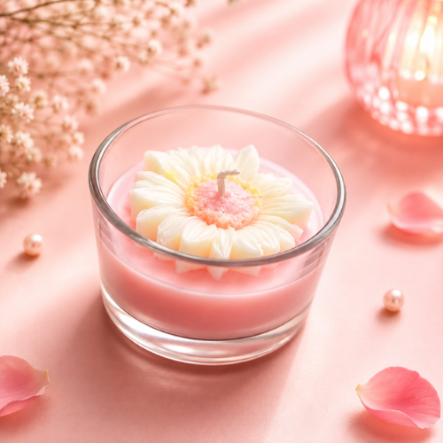 Marguerite Rosée – Blush Daisy Floral Candle