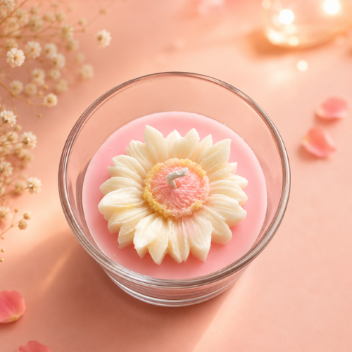 Marguerite Rosée – Blush Daisy Floral Candle