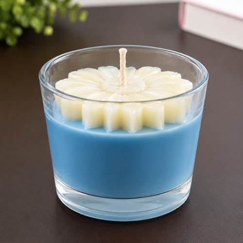 Fleur Azur – Blue Daisy Floral Candle