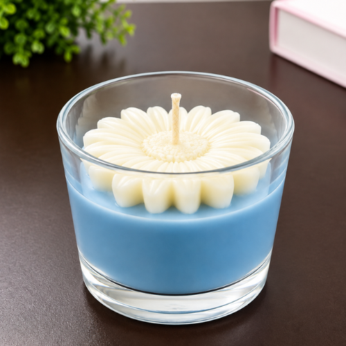 Fleur Azur – Blue Daisy Floral Candle