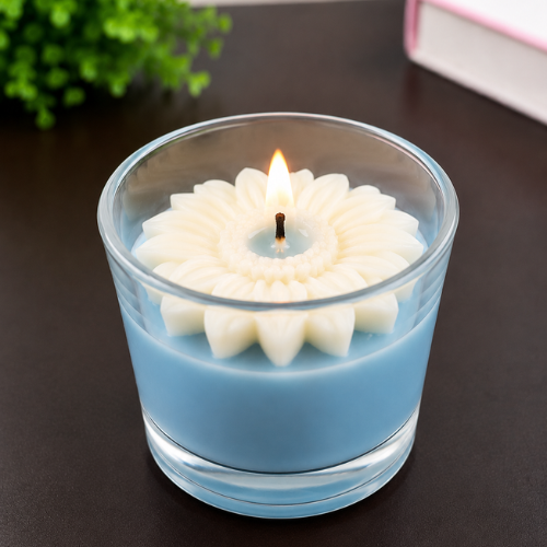 Fleur Azur – Blue Daisy Floral Candle