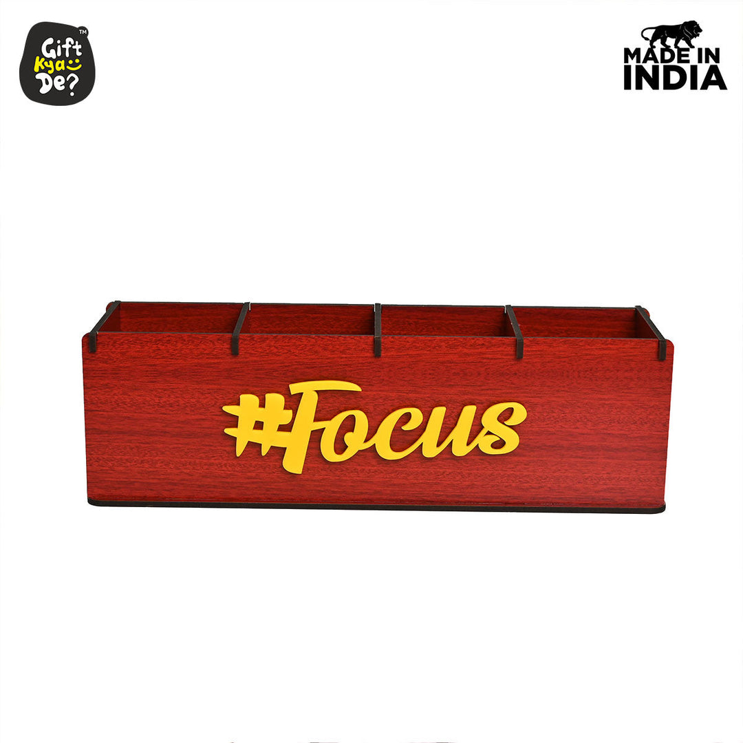 Gift Kya De Motivational Desk Organizer | 4 Compartments | Desk Accessories