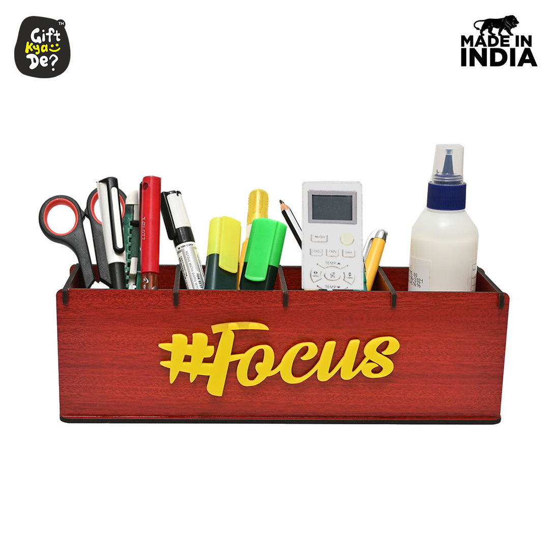 Gift Kya De Motivational Desk Organizer | 4 Compartments | Desk Accessories
