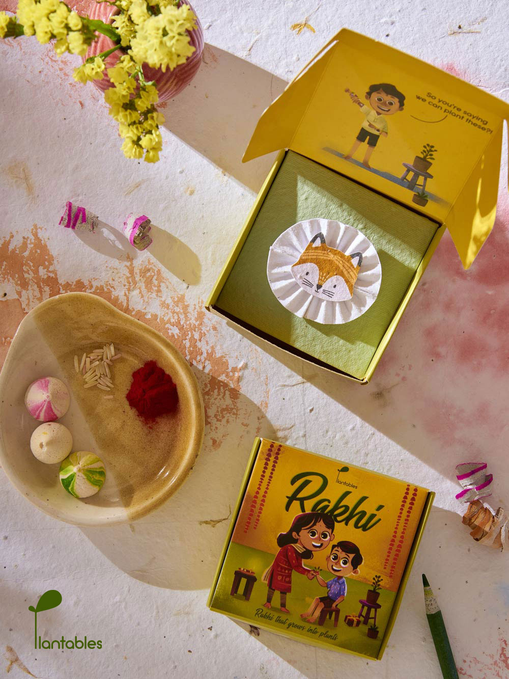 Plantables Fox with a Headband Rakhi