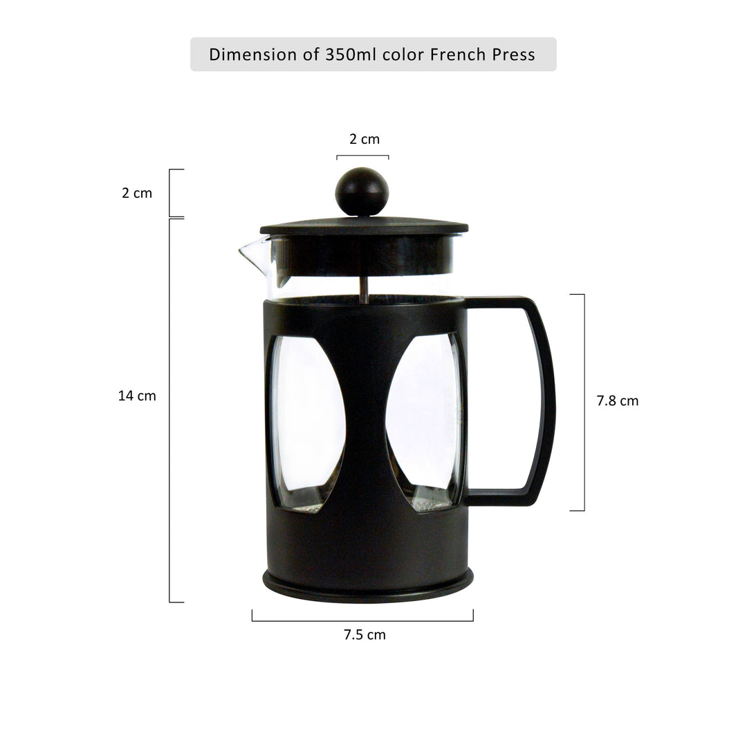 The Bean Co Roasters 350ml French Press Coffee Gift Set | 10 Single-Use Premium Coffee Sachets (10 x 15g)