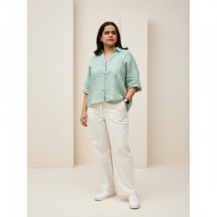 100% Premium Linen Boxy Shirt - Women