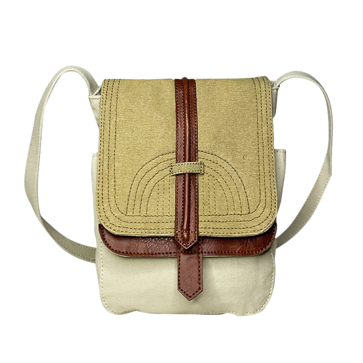 Mona B Women Canvas Messenger Crossbody Vintage Sling Bag (Oakley Natural)