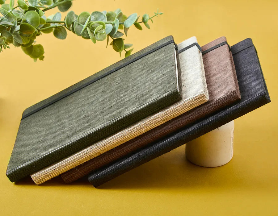 The Label GAIA Hemp A5 Notebook Diary with Elastic Lock and Pen Loop